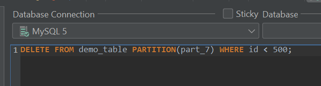 Truncating a Partition with DELETE.